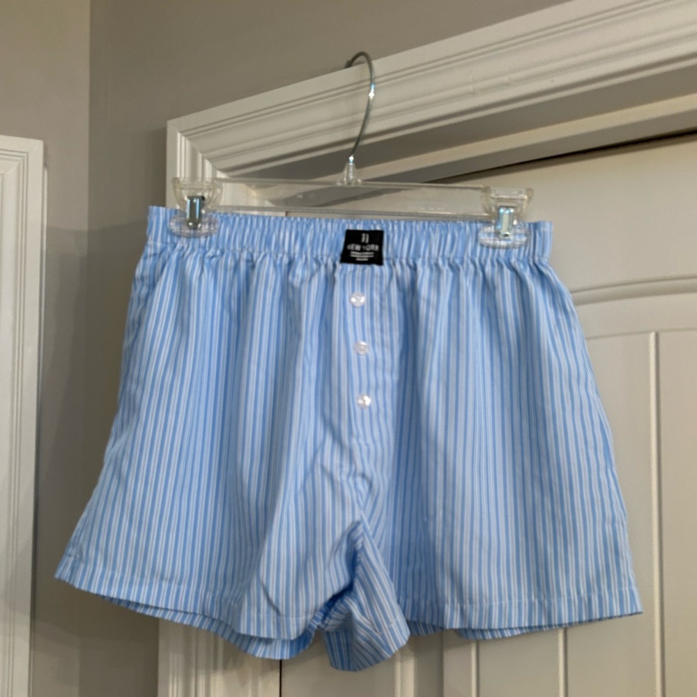 Blue Striped women’s Boxer shorts size small